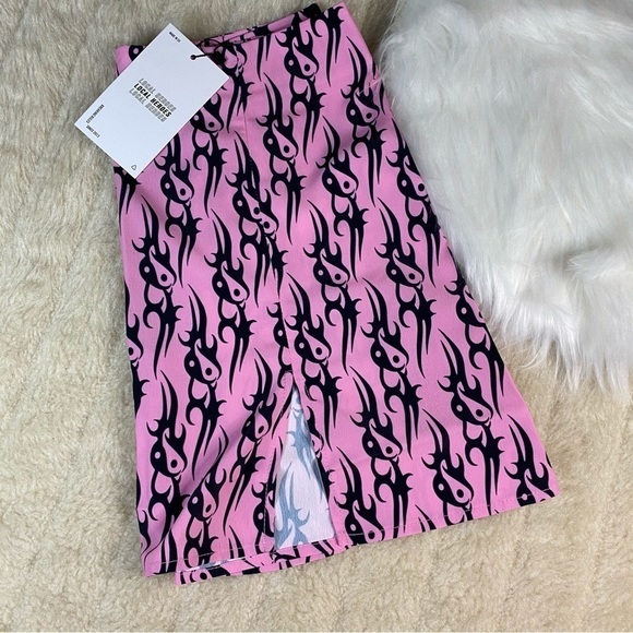 𝅺DOLLS Kill x Local Hero Tribal Love Pink Mini Skirt - Picture 8 of 8